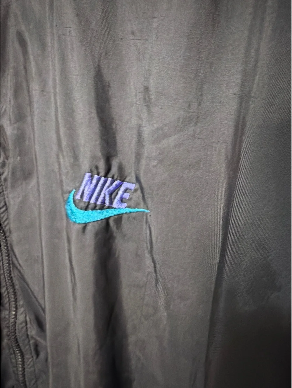 Nike Vintage Black and Purple Windbreaker Jacket